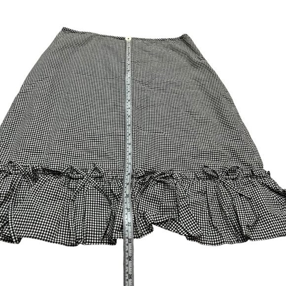 Vintage‎ Clio Gingham Bows Knee Length Skirt Black Size 10 Coquette Euro Summer - Picture 9 of 9
